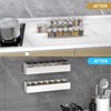 PMMASTO Adhesive Acrylic Spice Rack Organizer for Wall with Nano