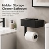 Toilet Paper Holder with Shelf & Storage - Wall Mount,
