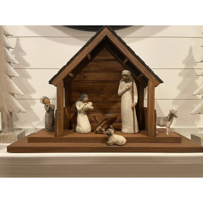 Willow Tree Wooden Manger for Nativity Creche ,Hand-Made,Wil