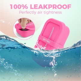 QIUYMEI Silicone Soap Holder， Enhanced Leak-Proof Travel Soap Container with Draining Layer，Portable Bar Soap Holder, Soap Case with Soap Bag, Soap Dishes for Bathroom/Camping/Gym/ (Pink)