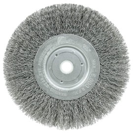Weiler 01075 6" Narrow Face Crimped Wire Wheel, .014" Steel Fill, 5/8"-1/2" Arbor Hole, Made in the USA
