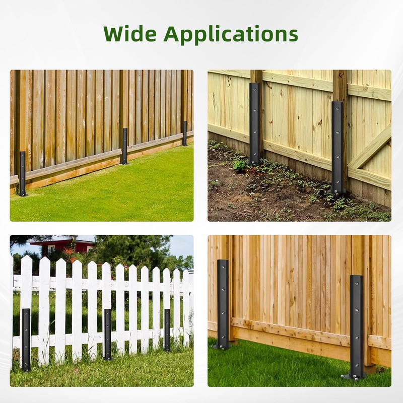 ATCWF 4-Pack Fence Post Repair Kit, 32in Heavy Duty Ground