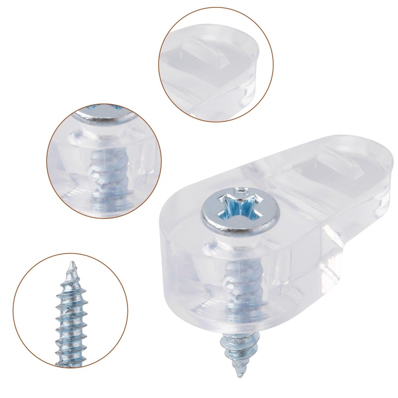 20Pcs Glass Retainer Clips, 0.79x0.43 inch Plastic Glass Panel Clips