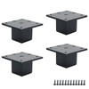 Wealrit 4 Pcs Metal Furniture Legs 2inch Tall Square Tube