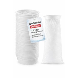 BUXMED Pack of 50 Burp Bags with Ring - Collection Bags, Poop Bags, Poop Bags, Crushing Bags, Burp Bags, Emesis Bag for Hospital, Care, Emergency Service, Travel Sickness Car Children
