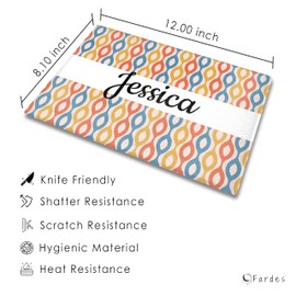 Cutting Board Glass Pink, Shatter Resistant Cutting Board for Kitchen, Dishwasher Safe, Colorful and Ethnic Cutting Board, Aesthetic Gift for Mom