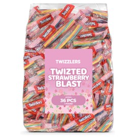 Strawberry Blast Pull-N-Peel Licorice Candy, 1 LB Bulk Pack (Approx. 36 Pieces) – Chewy, Fruity Easter Basket Filler, Egg Hunt Treats, Party Snacks, Spring Desserts & Festive Holiday Candy