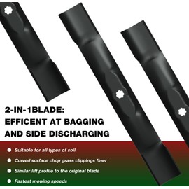 Hunakobyh 42 ich Mower Deck Blades for JD D105 D110 D125 D130 LT160 LA135 X300,42'' Deck Lawn Tractor Replace for AM141032 AM141034 AM137327 M154061 M154062(2-Pack)