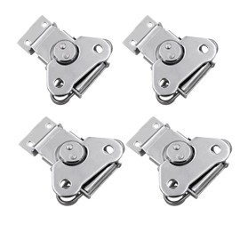 4-Pack Spring Loaded Butterfly Twist Latch Metal Hardware Toggle Clamp Hasp Box Loaded Toggle Latch Catch Furniture Latches (silver)
