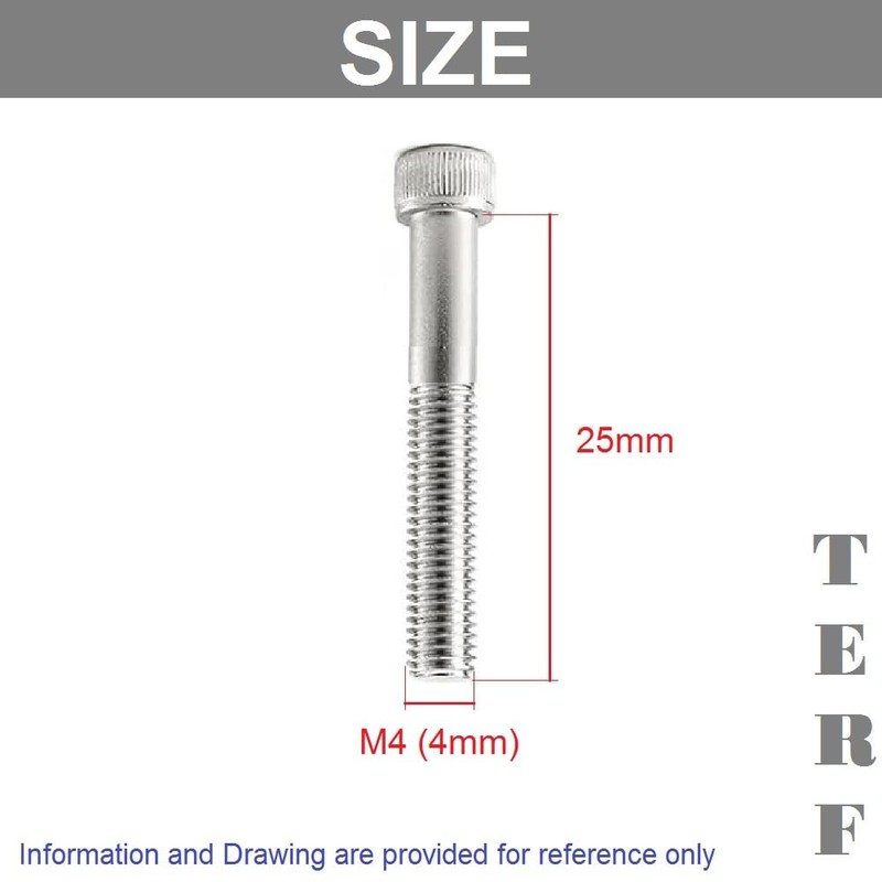 TERF® M4 X 25mm Hex Socket Cap Head Machine Screws