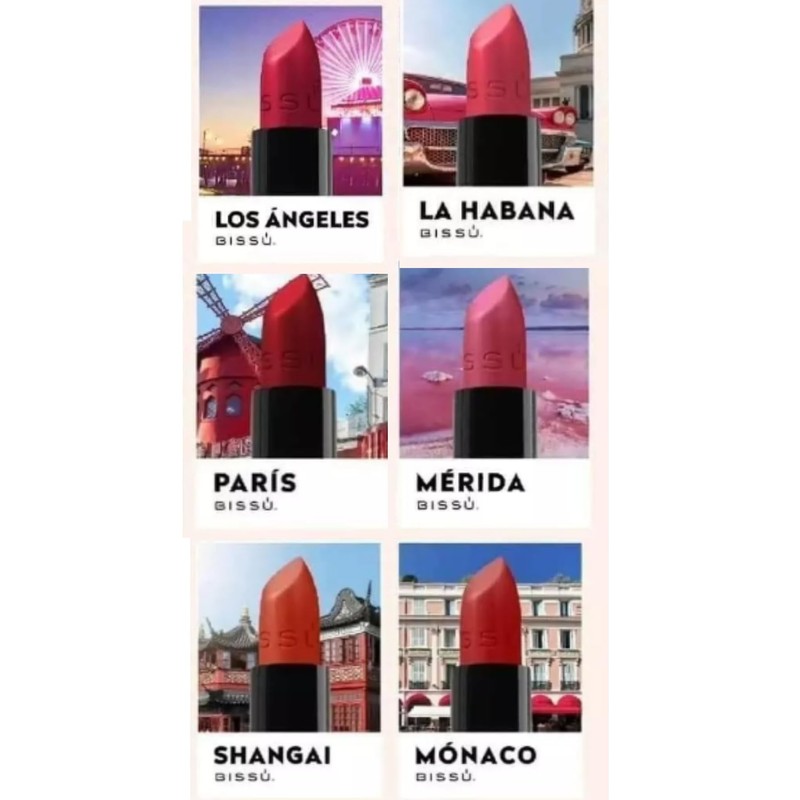 Kit Labial Mate Bissú Tonos Rojos 6 Pzas