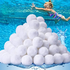 QwayHome Upgrade 4.6lbs Pool Filter Balls for Sand Filter, Filter Media Balls for Above Ground Pool Pump, Reusable Eco-Friendly Fiber Filters Ball for Swimming Pool (Equals 165 lbs Pool Filter Sand)