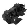 Double Heads Fireplace Fan 6 Blades Thermal Power Black Stove