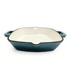 YYJINGYOU Enameled Cast Iron Square Grill Pan, Nonstick Skillet Steak