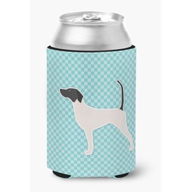 Caroline's Treasures BB3695CC English Pointer Checkerboard Blue Can or Bottle Hugger Cooler Washable Drink Sleeve Collapsible Beverage Insulated Holder, Can Hugger, Multicolor