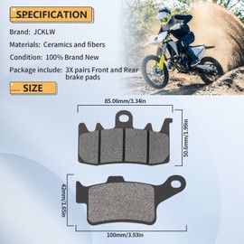 JCKLW Front and Rear Brake Pads for CAN-AM Spyder F3 LTD 2016-2021; Spyder RT (3cyl eng/6 speed) 2013-2021; Spyder ST calipers 2013-2016; Spyder RS calipers 2013-2016;