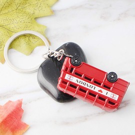 Toyvian 4 x London Big Ben London Telephone Box Bus Keyring Souvenir Gift, Colourful