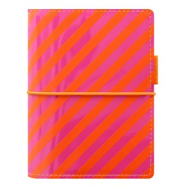 Filofax Pocket Domino Patent Organiser - Orange/Pink Stripes