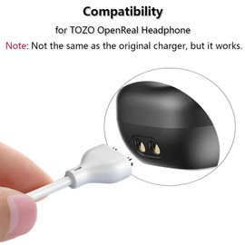 [2-Pack] Charger Compatible with TOZO OpenReal Headphone Charger, 2FT Replacement USB Charging Magnetic Cable Cord