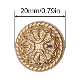 10Pcs 20mm Three-dimensional Pattern Hand-sewn Buttons for Blazers, Uniforms, Jackets DIY Crafts Sewing Decoration (Gold)