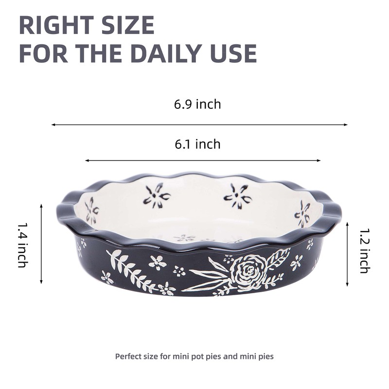 Wisenvoy Mini Pie Pans Ceramic Pie Plate Pie Pan Mini