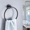 WEIKO Matte Black Towel Ring, Bathroom Hand Towel Holder Round