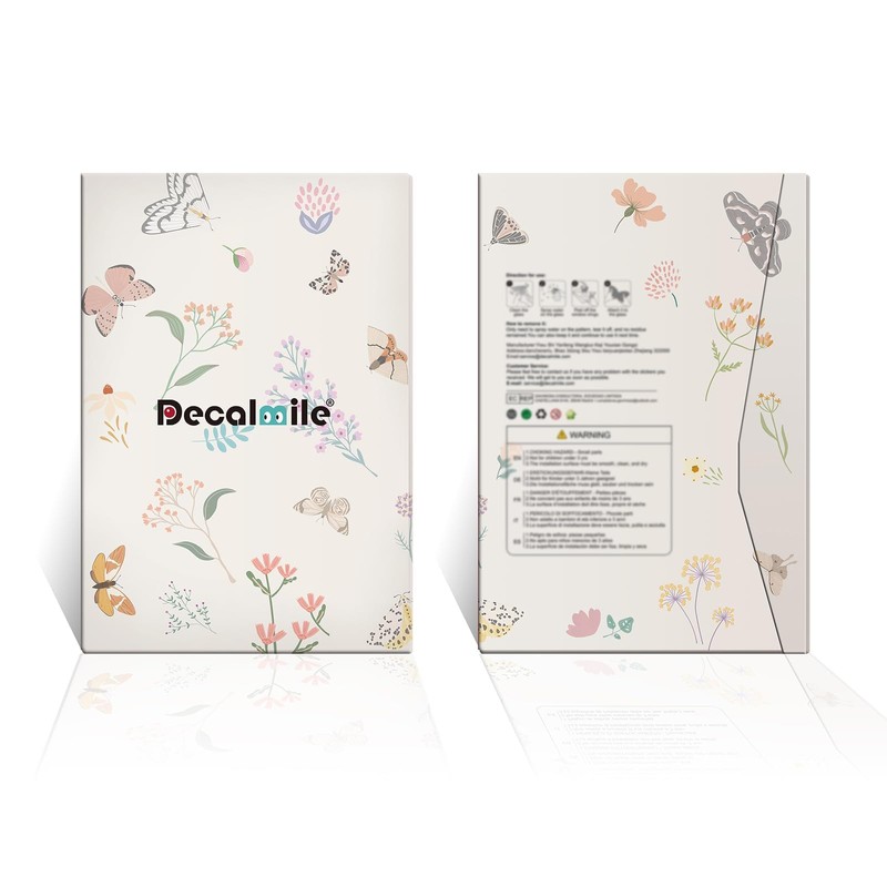 decalmile Window Clings Pink Tulips Flower Reusable Windows Decals