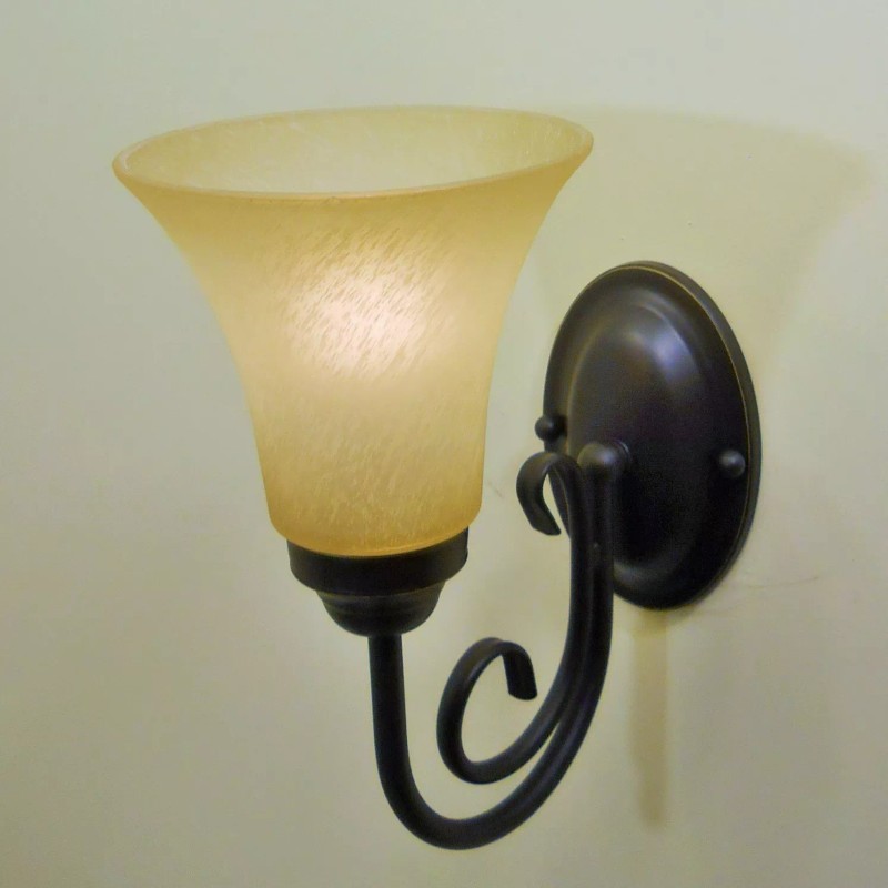 Quorum International Dark Brown Bronze Finish Swirl Glass Wall Sconce