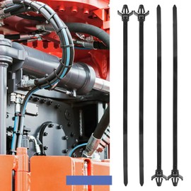 Create idea 100pcs Push Mount Winged Chassis Cable Ties for Homehold Construction Industry Electronic Industry Auto Cable Wire Nylon Black 200x4.8mm Fit Hole Diameter 4mm-6mm