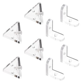Morobor Acrylic Corner Bracket, Clear 3-Hole Right Angle Joint Brace Brackets and L-Shape Corner Bracket 90 Degree Support Shelf Corner Brace with Transparent Rivets for for DIY Display Box