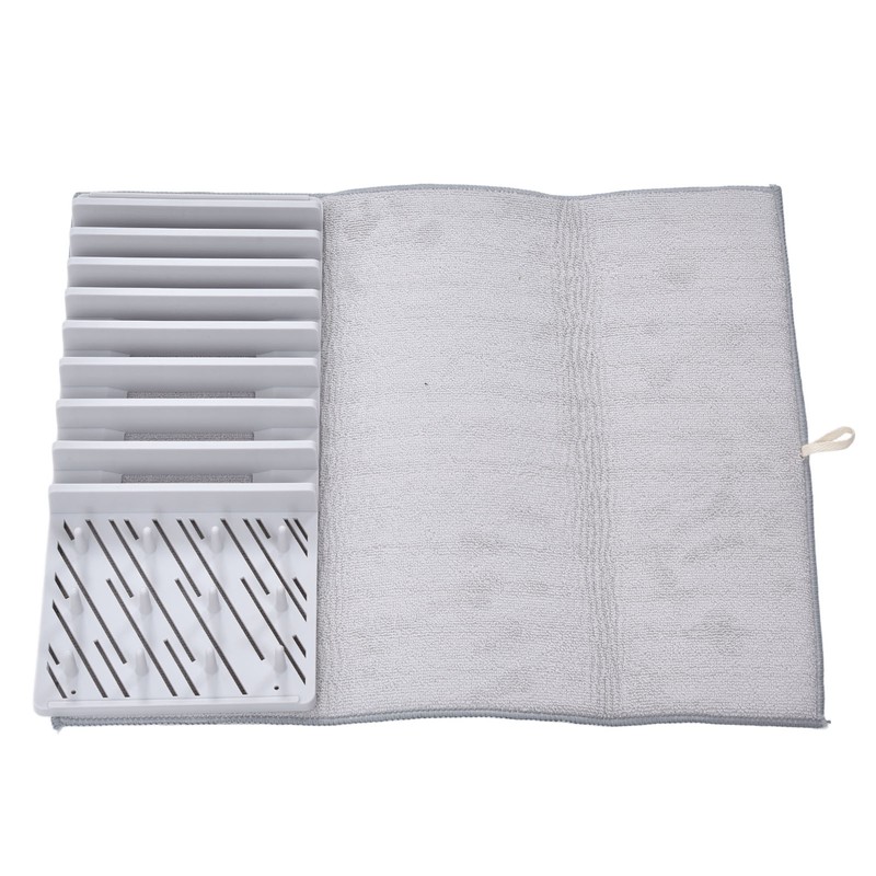 Dish Drying Mat with Rack Water Absorption Folding Design Dish
