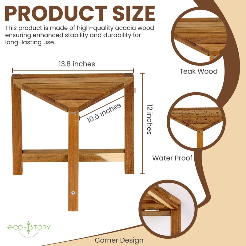 Eco History Shower Stool for Shaving Legs – 12 Inch