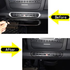 METYOUCAR Car central door lock switch decorative cover frame For Benz Smart 2009-2015 Interior Accessories (Carbon Fiber)