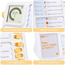 Visual Timer for Kids with Planning Board, ADHD Timer for Kids, Daily Chore Board-Checklist for Autism, Visual Schedule, Time Management, Silence Timer for Home School