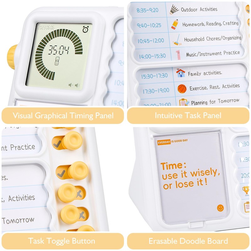 Visual Timer for Kids with Planning Board, ADHD Timer for