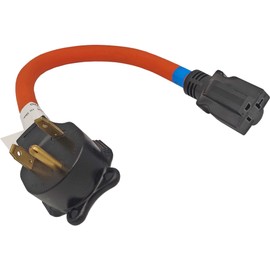 Fullsky FC-TT52T Male Generator or RV 3 Prong Plug to Household 3 Prong 5-20R Receptacle 3 Prong to 3 Prong Power Adapter Cord NEMA TT-30P to 5-20R 15A/20A 125V Output maximum 20Amp 125Volt