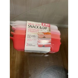 Joie Meal Meal Seal Snack & Dip   Container, Set of 3 (pink ) -