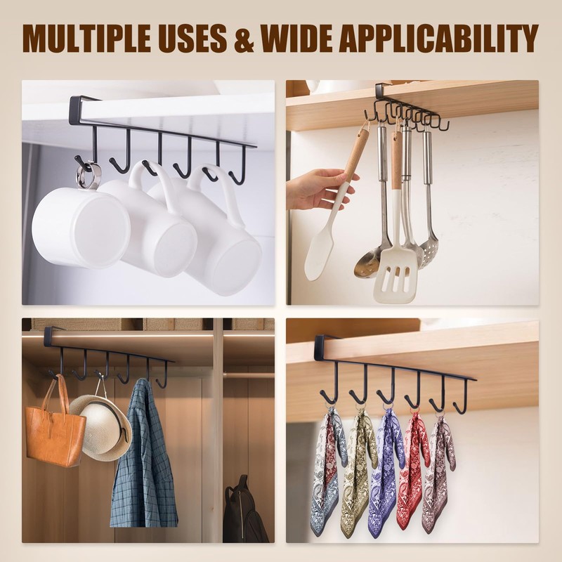 LIUCONGBD Pack of 2 Kitchen Cup Holders, Cupboard Organiser, Cupboard