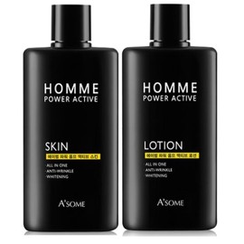 A-Sum Asome Power Homme Active Skin + Lotion 200ml Set / Men's Basic Set / 에이썸 파워 옴므 액티브 스킨+로션 200ml 세트 /남성기초세트