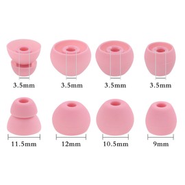 ALXCD Eartips Compatible with BeatsX in-Ear Earbuds, 8 Pair S/M/L & Double Flange Soft Silicone Earbuds Tips, Compatible with Beats by Dr. Dre BeatsX [8 Pair/Pink]