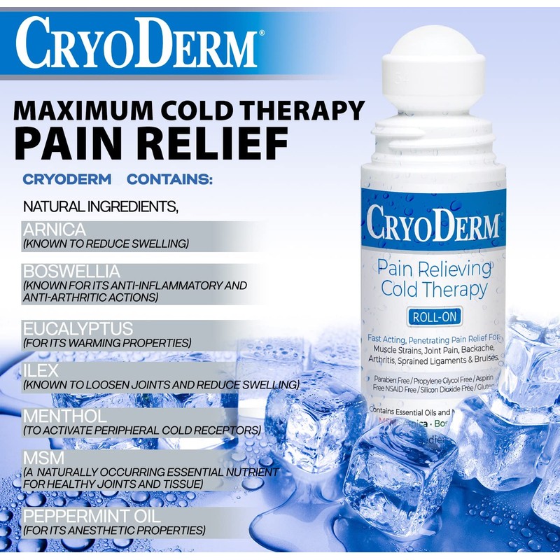 Cryoderm D-Roll-On-3oz-2 Cold Roll-On 3 oz. (Pack of 2)