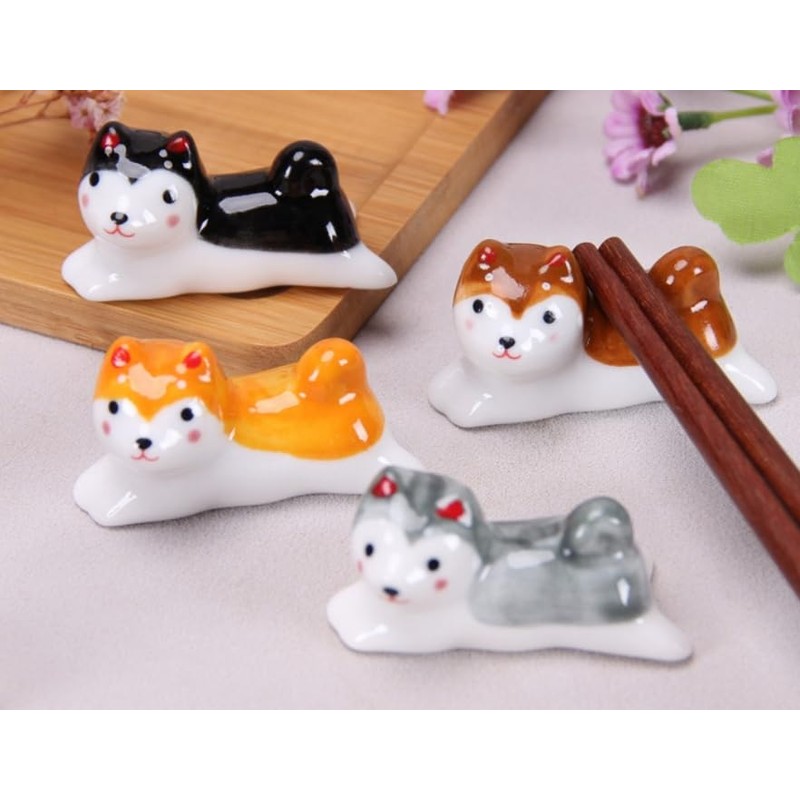 speed mao Cute Shiba Inu Doggy Ceramic Chopsticks Rest Set