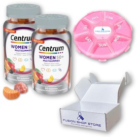 Centrum Silver Women 50 Plus Gummies - 80 ct, Set with Fusion Shop Store Week case (1) (Pack of 2)
