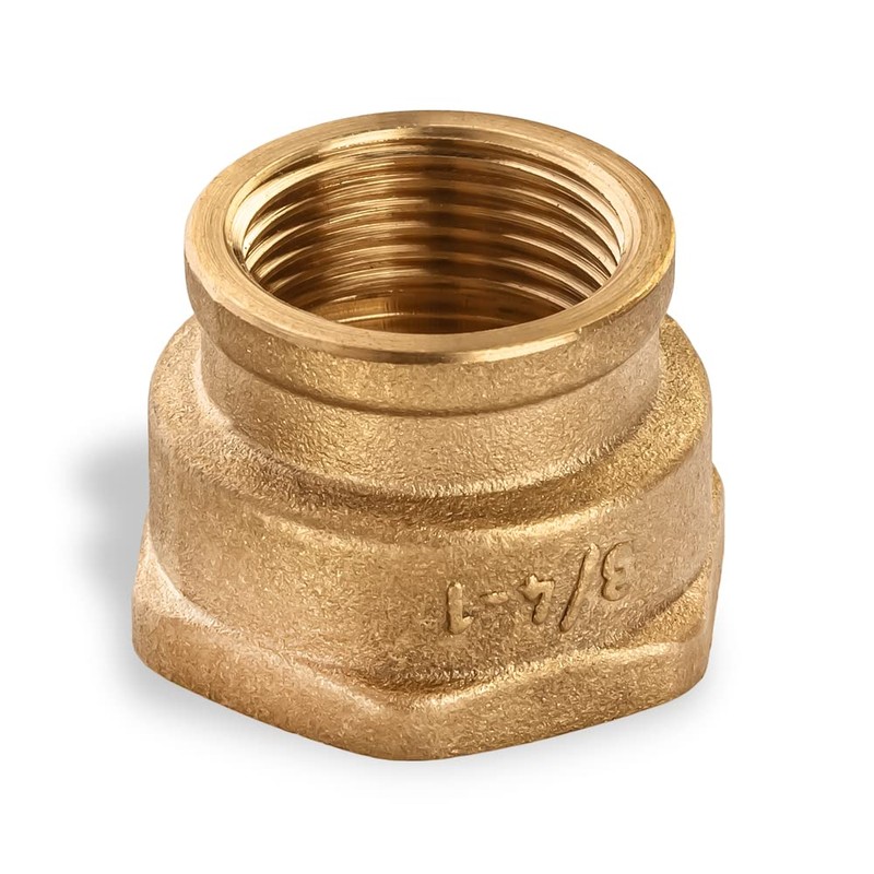 Brass Reducing Coupling 3/4" Female x 1" Female Construction NPT