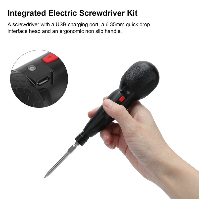 Electric Screwdriver Kit Integrated USB Rechargeable Screwdrivers with LED Light