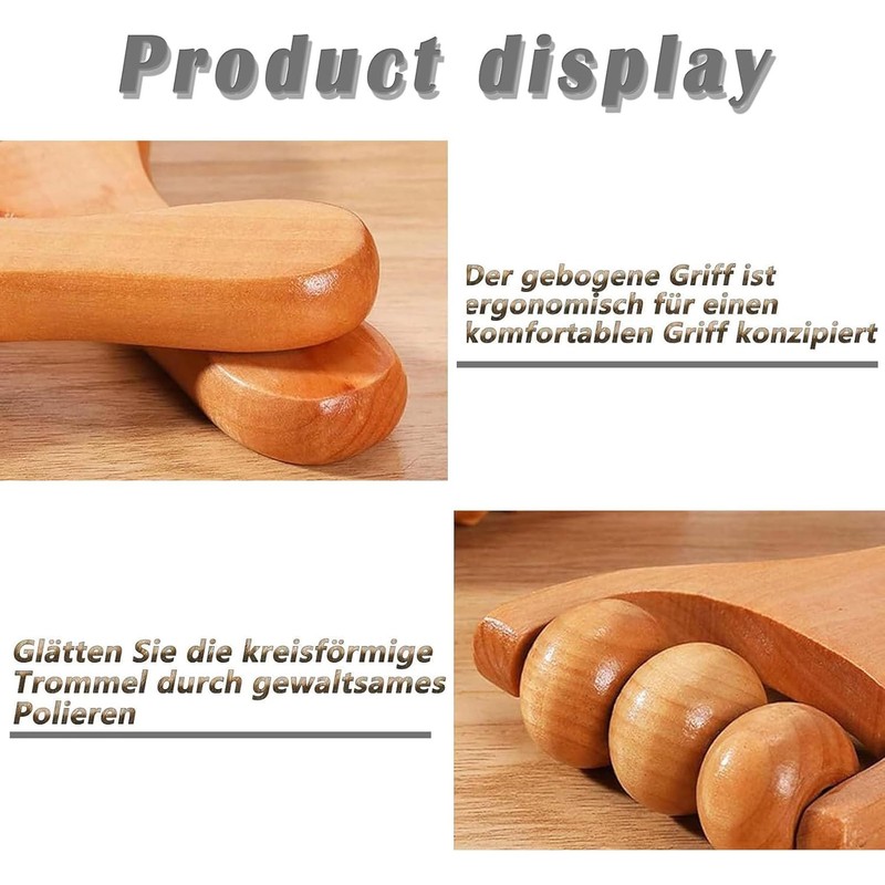 PXLAATY 2 Pcs Wooden Hand Roller Massager Back Massage Roller
