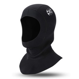QKURT Snorkel Hat 3mm Neoprene Diving Hood with Flow Vent for Removing Air Pockets, Unisex Surfing Sailing Cap Wetsuits for Snorkelling Scuba, and Other Water Sports