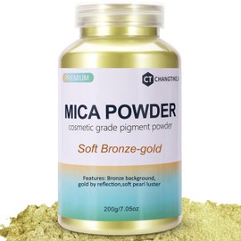 CHANGTIKEJI Mica Powder,7.05OZ（200g）,Soft Bronze-Gold Mica Powder Pigment for Epoxy Resin，Lip Gloss，Car Paint，Dye，Soap Making，Nail Polish,Epoxy Resin,Candle Making,Bath Bombs
