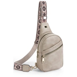 Telena Sling Bag for Women Crossbody Fanny Packs for Women Fashion Chest Bag with Adjustable Strap Gift for Christmas - Color: Cloud Grey
