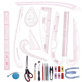 AMZTKDIY Juego de Reglas de Costura Acrílicas, Kit de Reglas de Patrón de Curva Francesa para Sastres y Diseñadores, Guías de Fabricación de Patrones de Precisión, Acolchado y Suministros de Bricolaje